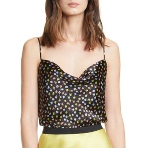 ATM Anthony Thomas Melillo Floral Silk Cowl Neck Cami in Foulard Print
